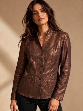 Coldwater Creek - Copper Metallic Denin Jacket - SzP6